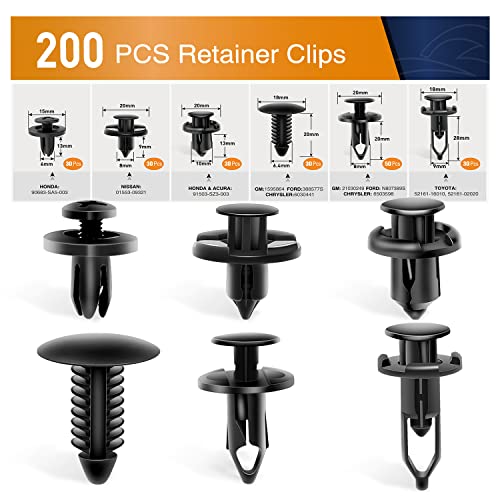Gooacc Bumper Retainer Clips (240 Pcs)