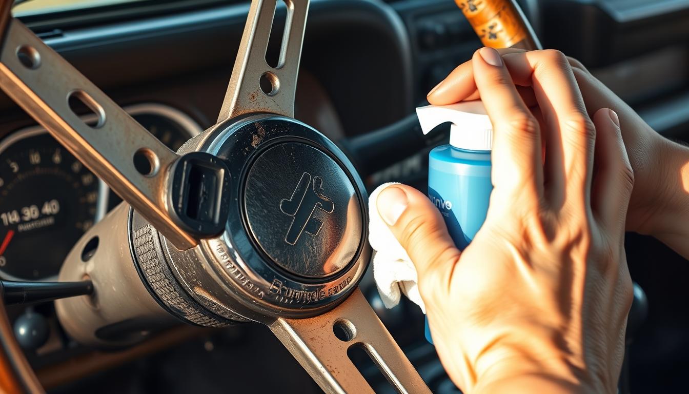 cleaning sticky steering wheel on Jeep Wrangler