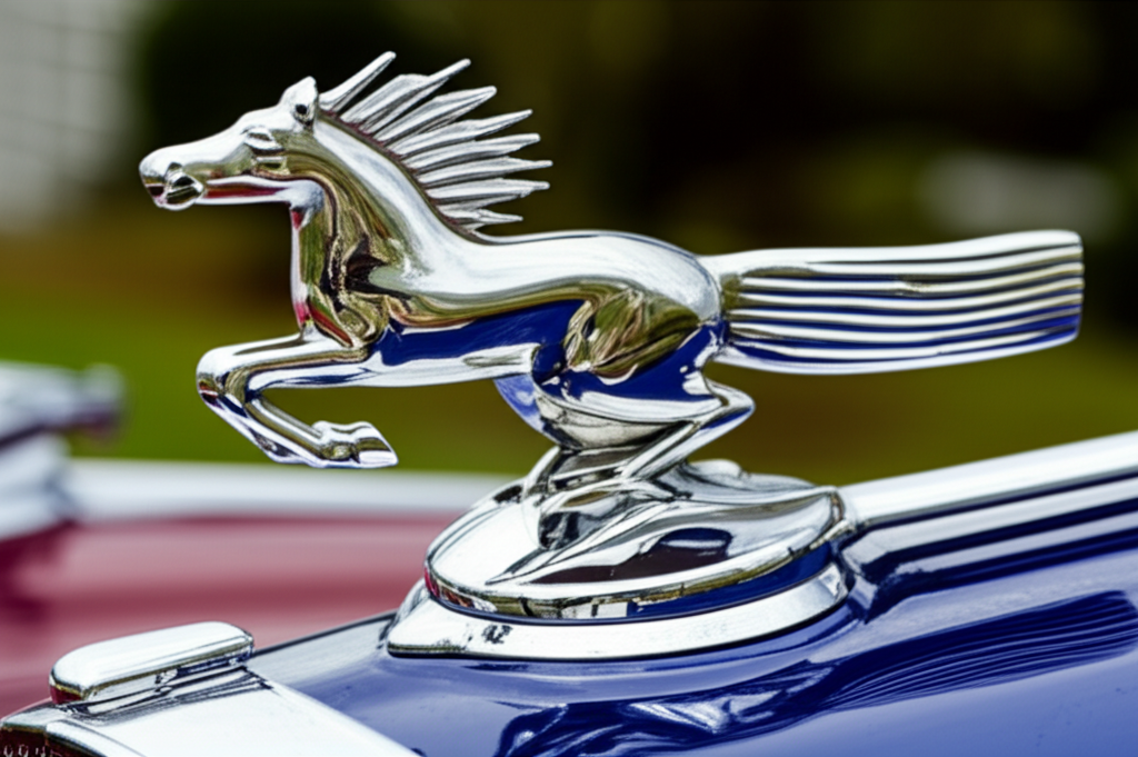 Generate a high-quality, relevant image prompt for an article about: Car Hood Ornament Identificatio