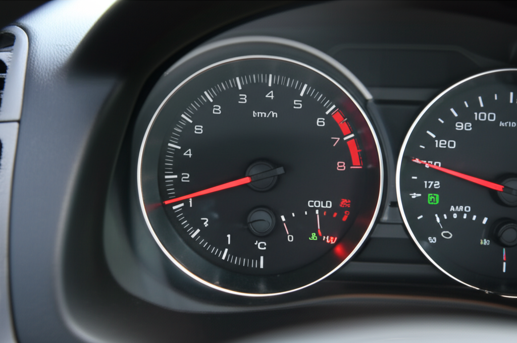 Generate a high-quality, relevant image prompt for an article about: Car Temperature Gauge Fluctuati