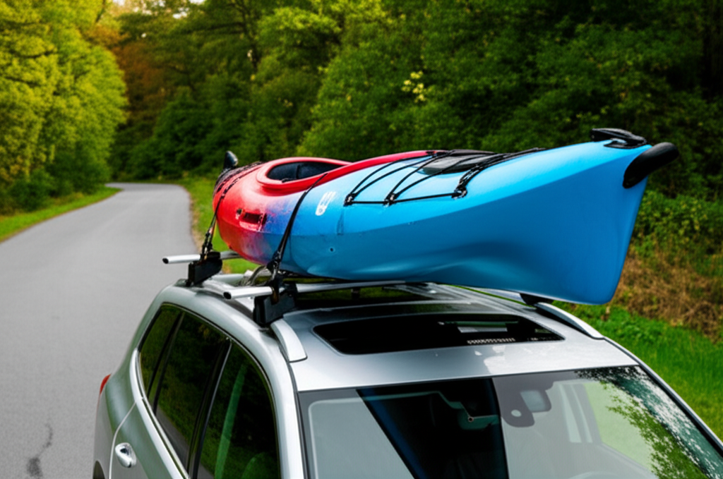 Generate a high-quality, relevant image prompt for an article about: Are Kayak Roof Racks Universal: