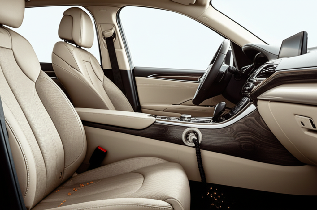 Generate a high-quality, relevant image prompt for an article about: Car With Built-In Vacuum: Essen