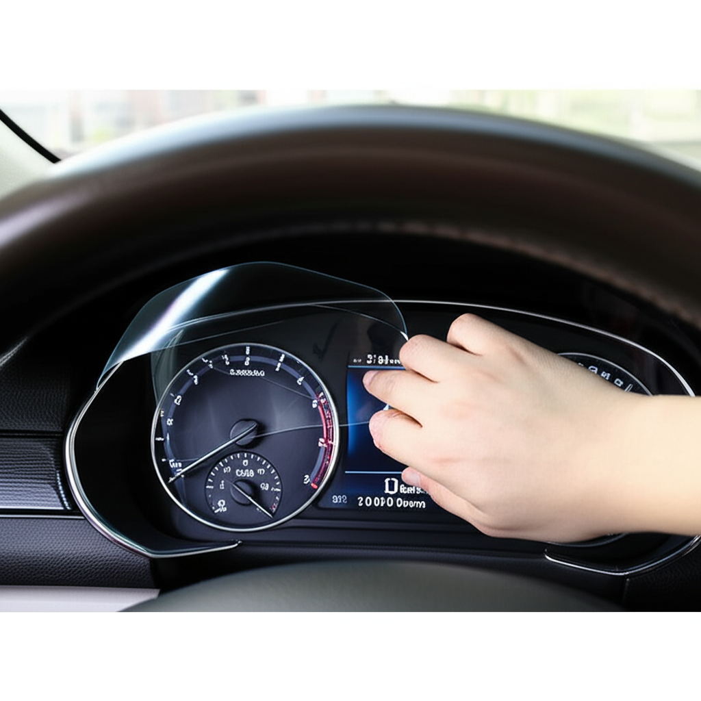 Generate a high-quality, relevant image prompt for an article about: Odometer Dash Clock Cover Prote